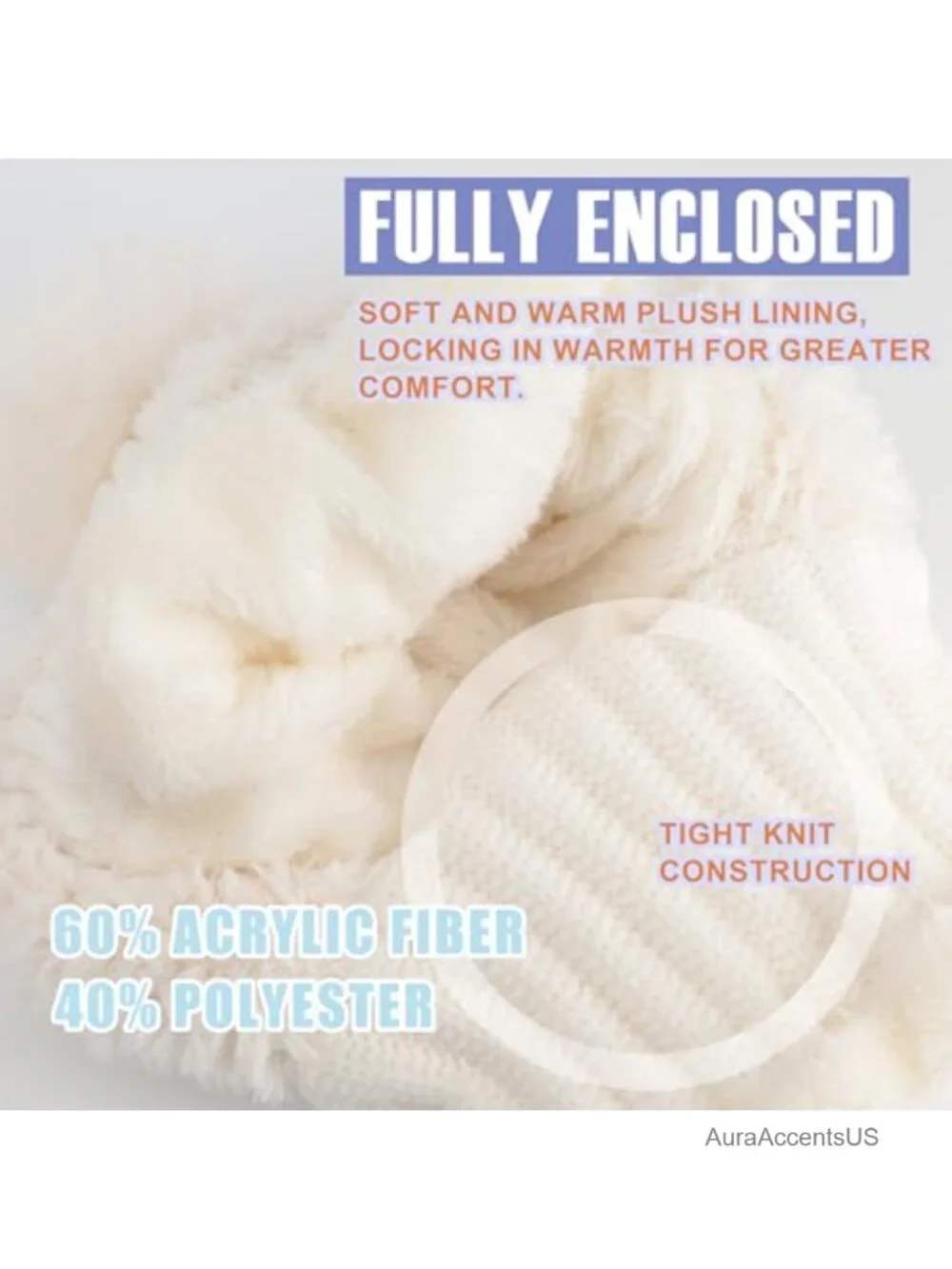 3-in-1 Beanie with Scarf & Mask, Acrylic Polyester Fleece Lined Winter Hat for